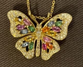 EFFY colors of sapphire butterfly necklace in 14K
$1900 FIRM
