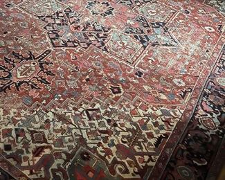 Large antique HERIZ SERAPI with beautiful coloring and slight wear…truly a fine rug!