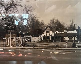 Large old photograph of Leonard’s Pit BBQ