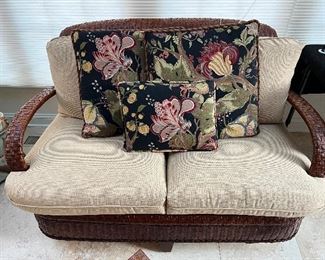 Henry Link trading company wicker loveseat 