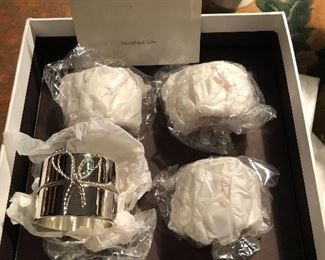 Vera Wang Silver Plate Napkin Rings - Set of Four  - New in Box (We have 2 sets)