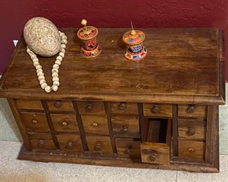 Vintage Wooden Apothecary Style Table/Chest