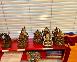 Multiple Tibetan Buddhist Deity Metal Statues