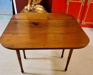 Wooden Table- Two Leaves Drop Down- 36" by 36" at full extension