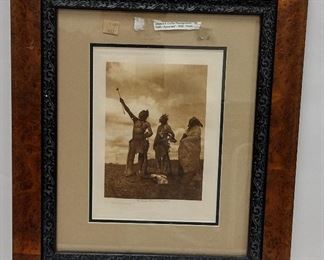 19TH CENTURY HENRY H. WIGGERS FURNITURE FRAMED WITH MIRROR. 19 3/8" X 26". GLASS REPLACED 