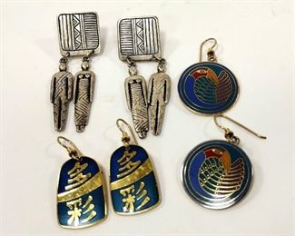 
THREE PAIRS LAUREL BURCH EARRINGS