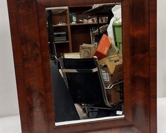 19TH CENTURY HENRY H. WIGGERS FURNITURE FRAMED WITH MIRROR. 19 3/8" X 26". GLASS REPLACED 
