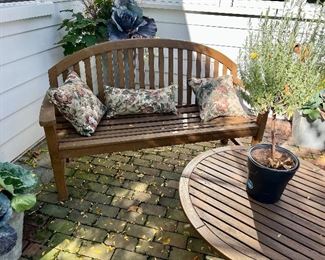 Again, more teak furniture - two additional side chairs, a love seat, coffee table and a chaise lounge with cushion.  This is marvelous quality.