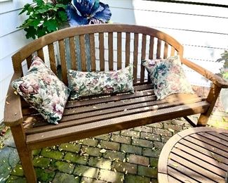 Again, more teak furniture - two additional side chairs, a love seat, coffee table and a chaise lounge with cushion.  This is marvelous quality.