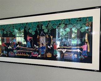 This is an original painting called a Chinese Peasant Painting.  Sorry for the Glare!  It's amazing.  We have two of these - one is not framed but equally awesome!