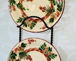 Two Fitz & Floyd plates in a holder