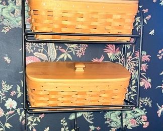 Longaberger baskets  with wall holder