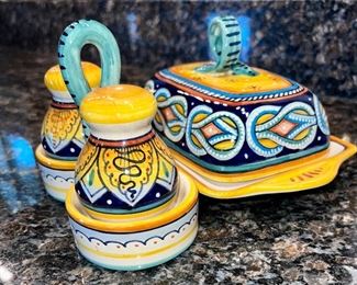 DeRuta pottery from Italy - there's an olive tray that is equally adorable from this collection on another pic,