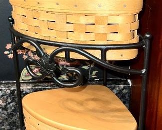 Corner Two-tiered basket with holder.