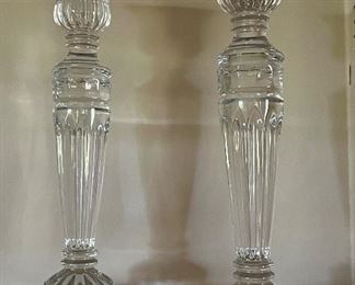 Beautiful crystal candlesticks.  Gift?
