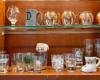 Bar glasses with booze imprints