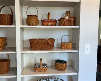 Aha - you made it to the Longaberger Baskets.  There are some very special ones here and say what you will about Longaberger baskets, they are great attractive storage items made well, that you can use in every room of your house.  These were used as decor here, but consider buying a basket and stuffing it with kitchen gadgets as a housewarming gift, or a basket of new socks for Christmas, or holding make up or hair styling items.  The list is unending and only limited by your imagination.  