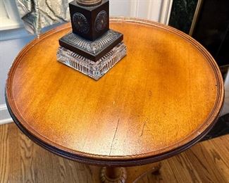 Milling Road for Baker Round Side Table Made in Italy.  Just gorgeous, Distressed and will go with every decor.