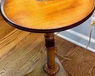 Milling Road for Baker Round Side Table Made in Italy.  Just gorgeous, Distressed and will go with every decor.