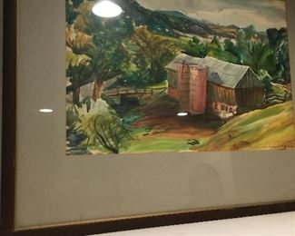 New England Water Color Landscape Signed Erwin Hoffman