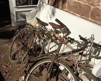 Vintage Columbia, Raleigh Bicycles. Mid 19th Century White Painted Bench