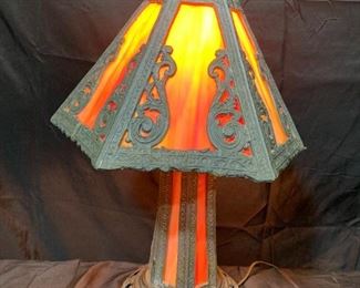 Vintage Marble & Brass Table Lamp