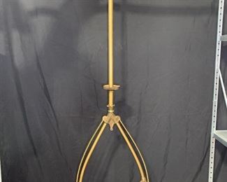 Brass Hall Harp Gas Chandelier
