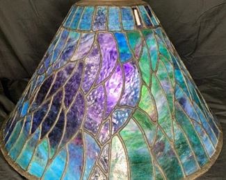 Purple, Pink & Blue Handmade Leaded Glass Shade