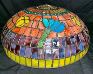 Pastel & Earth Tone Floral Leaded Glass Shade
