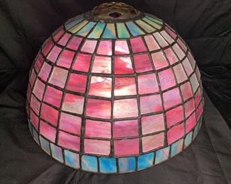 Pink & Pastel Stained Leaded Glass Shade