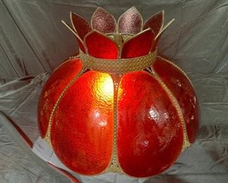 Ruby Red Flower Petal Style Glass Shade