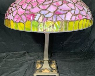 Pink & Green Leaded Glass Shade