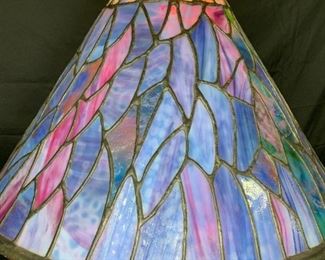 Violet & Pink Opaque Leaded Glass Shade