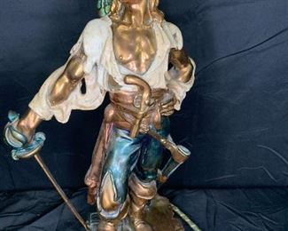 Antique Swashbuckler Pirate Table Lamp