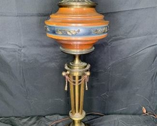 Mid-Century Stiffel Brass & Wood Table Lamp