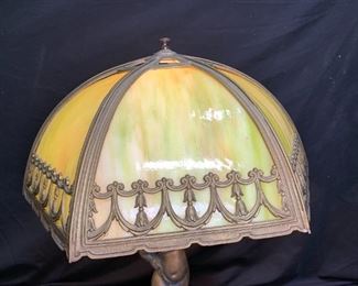 Antique Slag Glass 6 Pane Shade