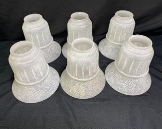 5 Frosted Glass Grape & Leaf Shades