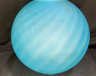 Victorian Frosted Blue Swirl Glass Globe Shade