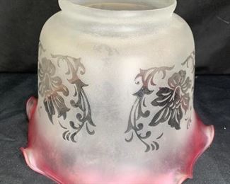 Frosted Clear to Red Glass Shade