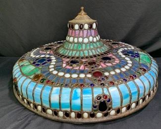 Multi-color with Glass Beads Slag Glass