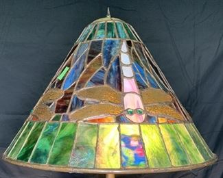 Green & Blue Dragonfly Leaded Shade
