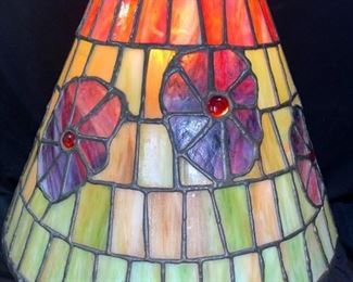 Green & Orange Leaded Glass Shade
