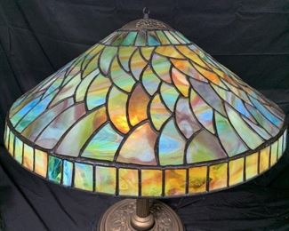 Yellow, Blue, Green Leaded Glass Shade