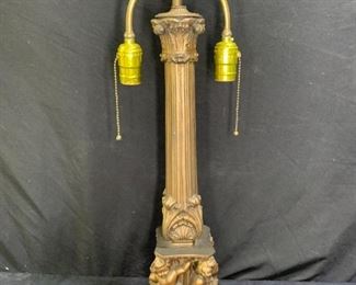 Cast Metal Cherub Table Lamp Base