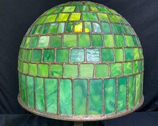 Green Stained Slag Glass Shade