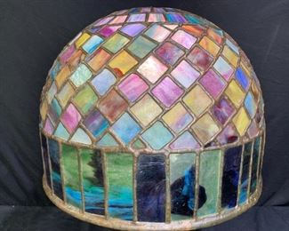 Multi-Color Leaded Glass Shade
