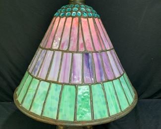 Purple & Green Leaded Glass Shade