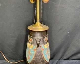 Vintage Morimura-5 Painted Metal Lamp Base