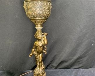 Antique French Nouveau Cherub Lamp Base