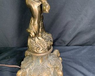 Antique French Nouveau Cherub Lamp Base